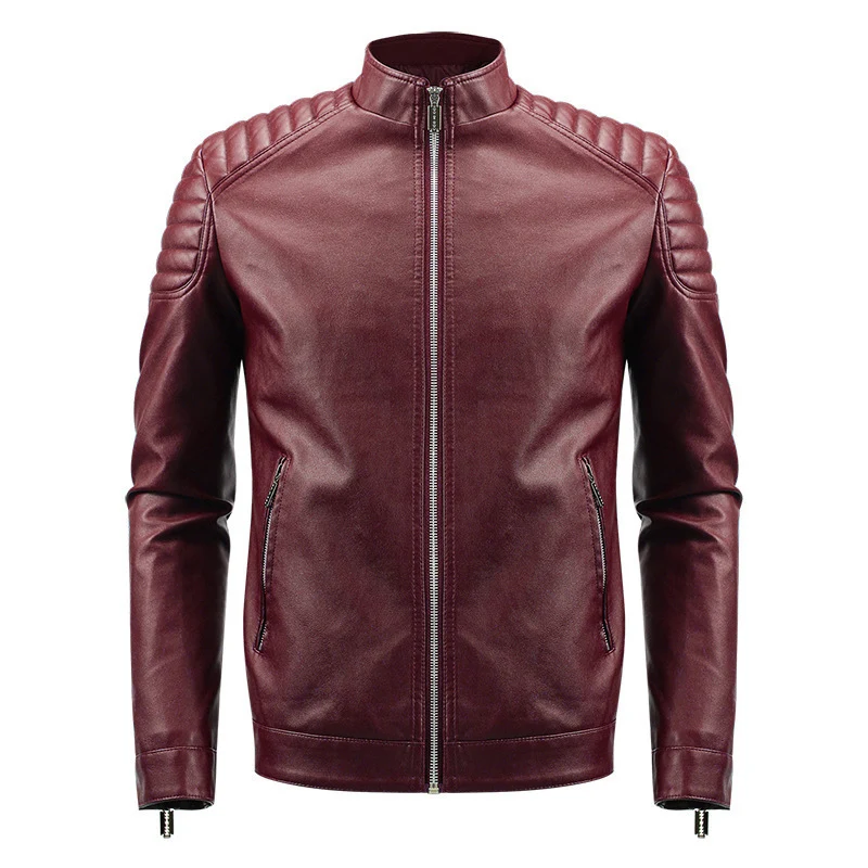 Herren Modische Kunstlederjacke mit strukturiertem Design Drune