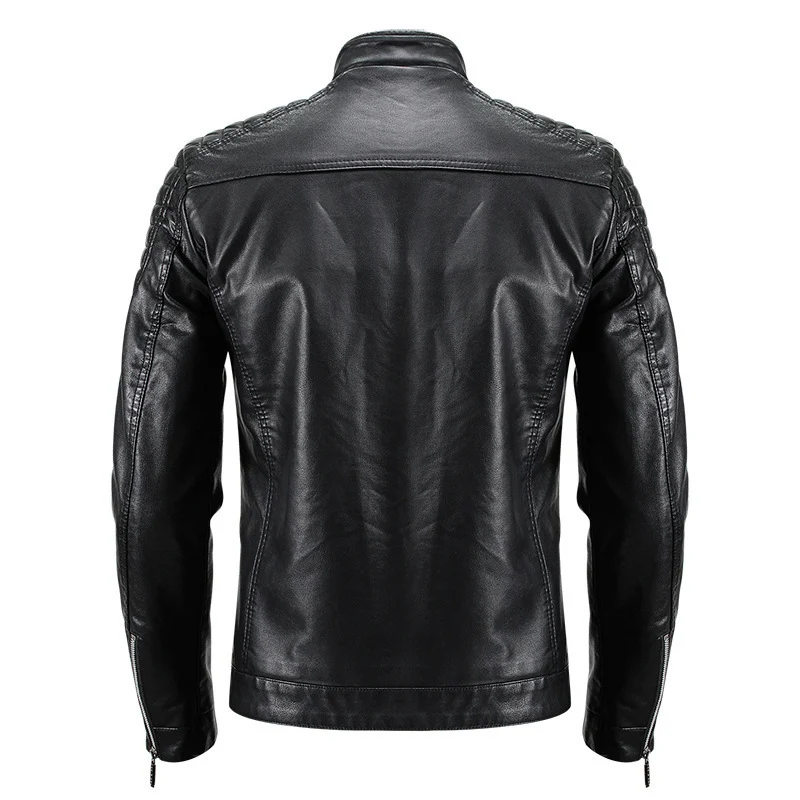 Herren Modische Kunstlederjacke mit strukturiertem Design Drune