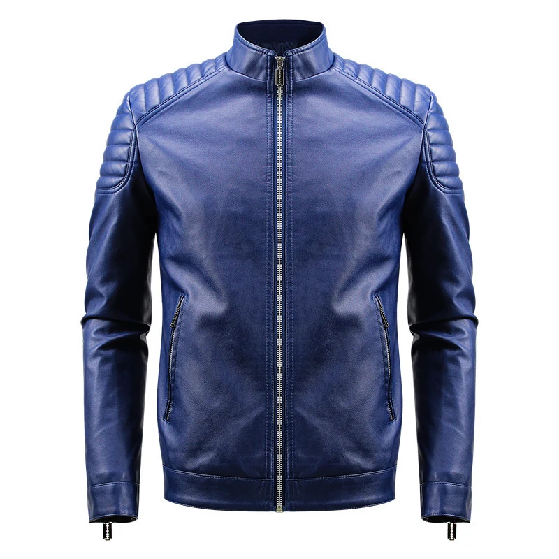 Herren Modische Kunstlederjacke mit strukturiertem Design Drune