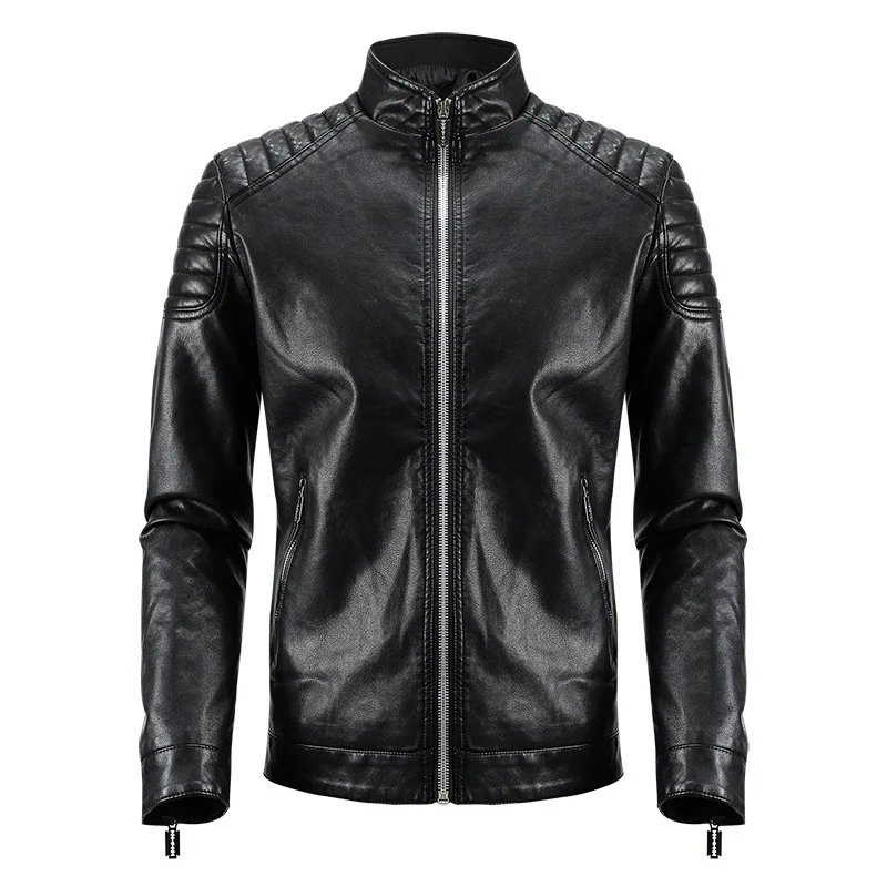 Herren Modische Kunstlederjacke mit strukturiertem Design Drune