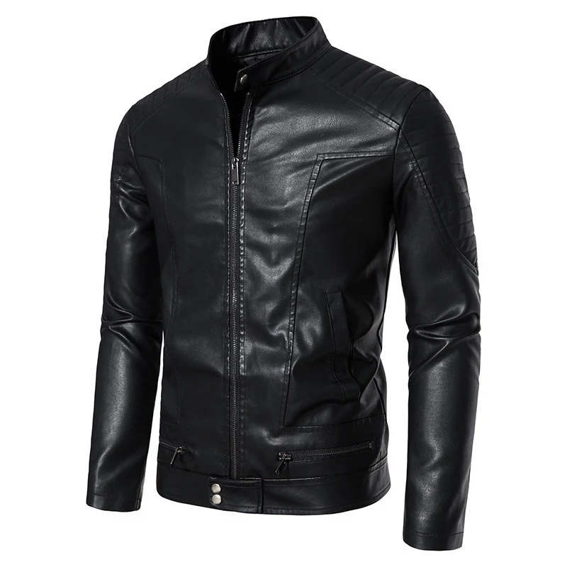 Herren Modische Kunstlederjacke mit Steppdetails Drune 1788322065
