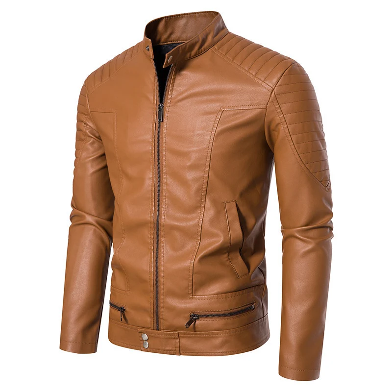Herren Modische Kunstlederjacke mit Steppdetails Drune 1788322065