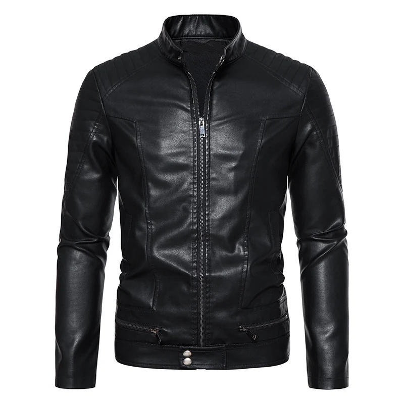 Herren Modische Kunstlederjacke mit Steppdetails Drune 1788322065
