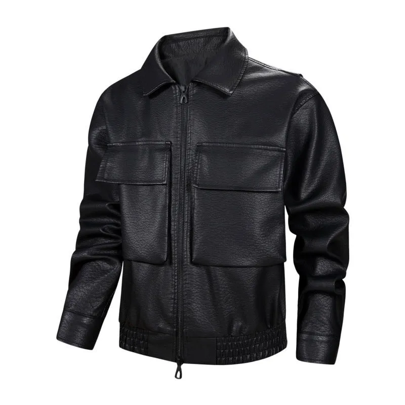 Herren Modische Kunstlederjacke mit praktischen Taschen Drune 1788321954