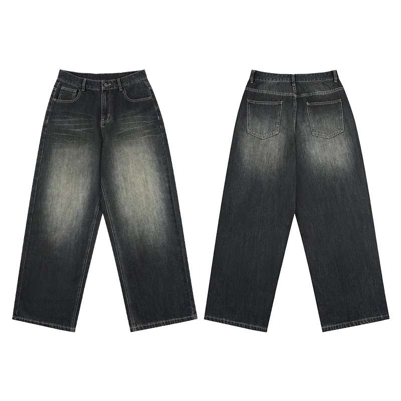 Damen Extraweite Low‑Rise Baggy-Jeans im Vintage-Waschung Drune