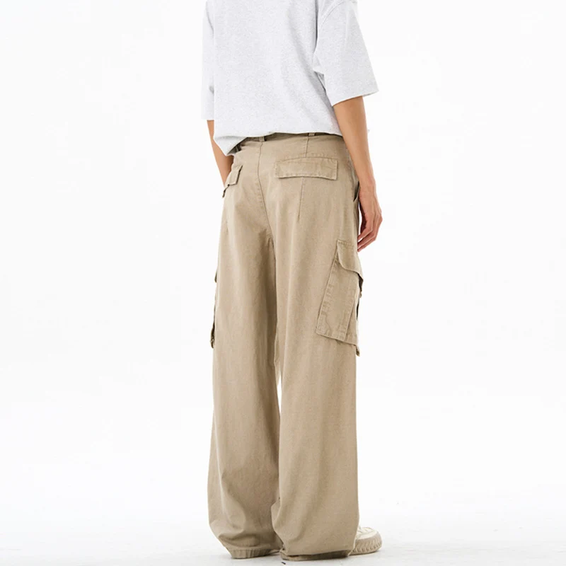 Damen Extraweite Cargo-Denim-Palazzohose mit Tunnelzugbund und aufgesetzten Klappentaschen Drune