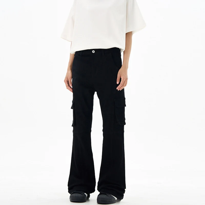 Damen Cargohose im Flared-Cut mit Utility-Taschen und verlängertem Saum Drune
