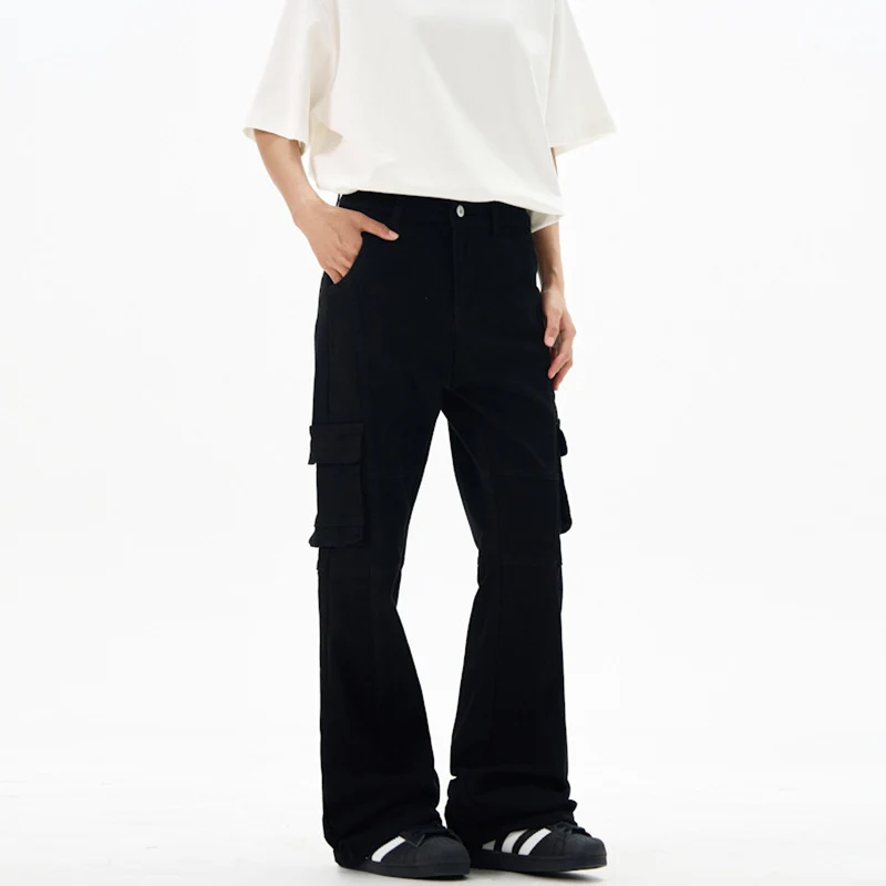 Damen Cargohose im Flared-Cut mit Utility-Taschen und verlängertem Saum Drune