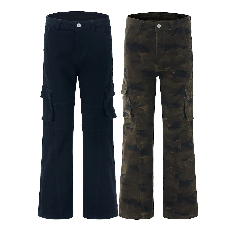 Damen Cargohose im Flared-Cut mit Utility-Taschen und verlängertem Saum Drune