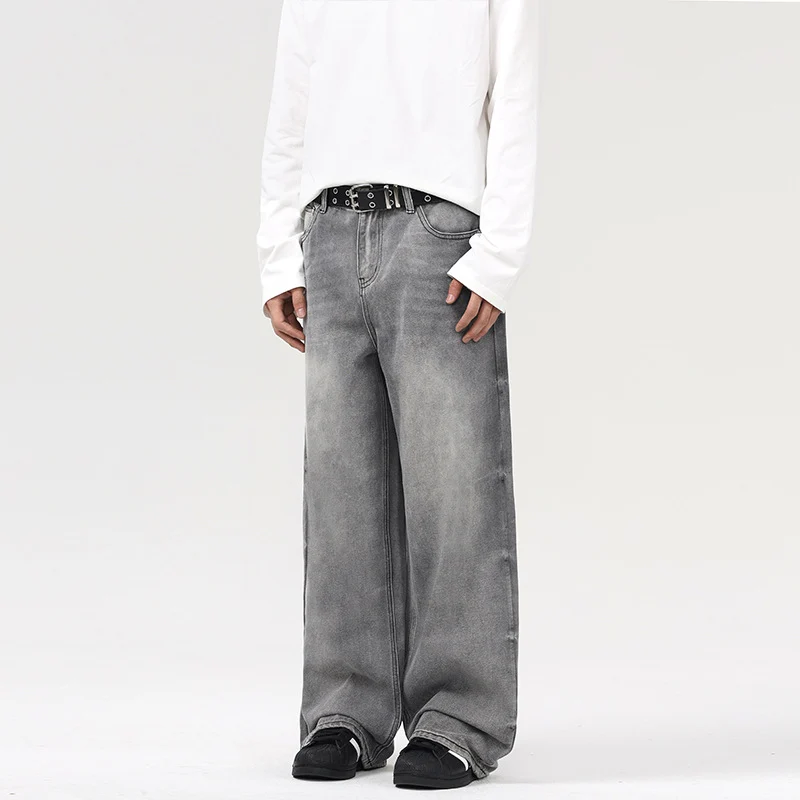 Damen Bodenlange Oversize-Denimhose im Baggy‑Palazzo‑Cut mit soften Stonewash-Details Drune