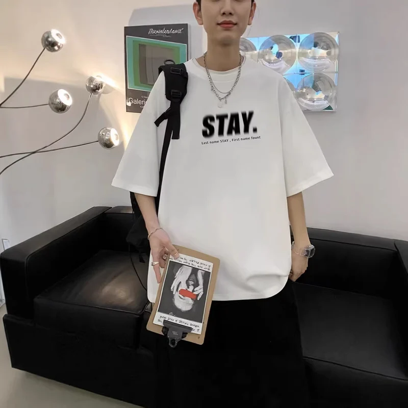 Herren Oversized T-Shirt mit modernem Schriftzug Drune