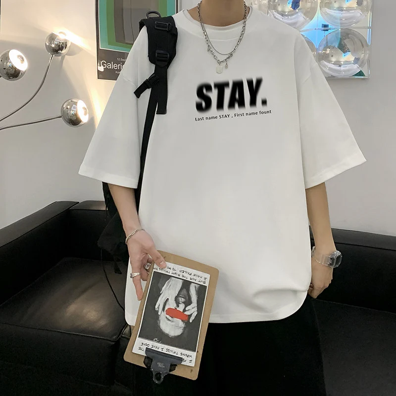 Herren Oversized T-Shirt mit modernem Schriftzug Drune