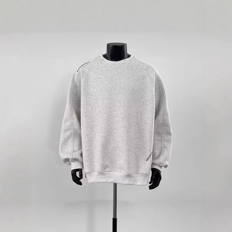 Herren Modischer Sweatshirt mit Schulter-Patch-Design Drune