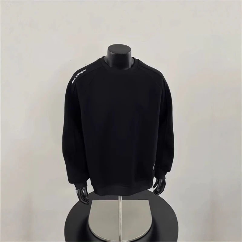 Herren Modischer Sweatshirt mit Schulter-Patch-Design Drune