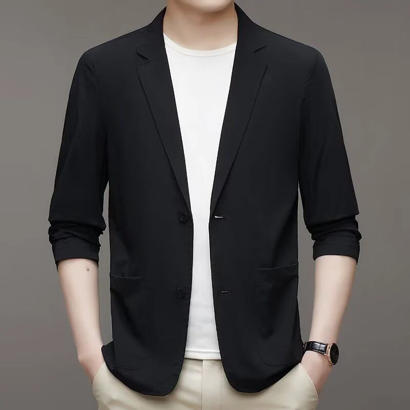 Herren Modischer Blazer mit hohem Kragen Drune