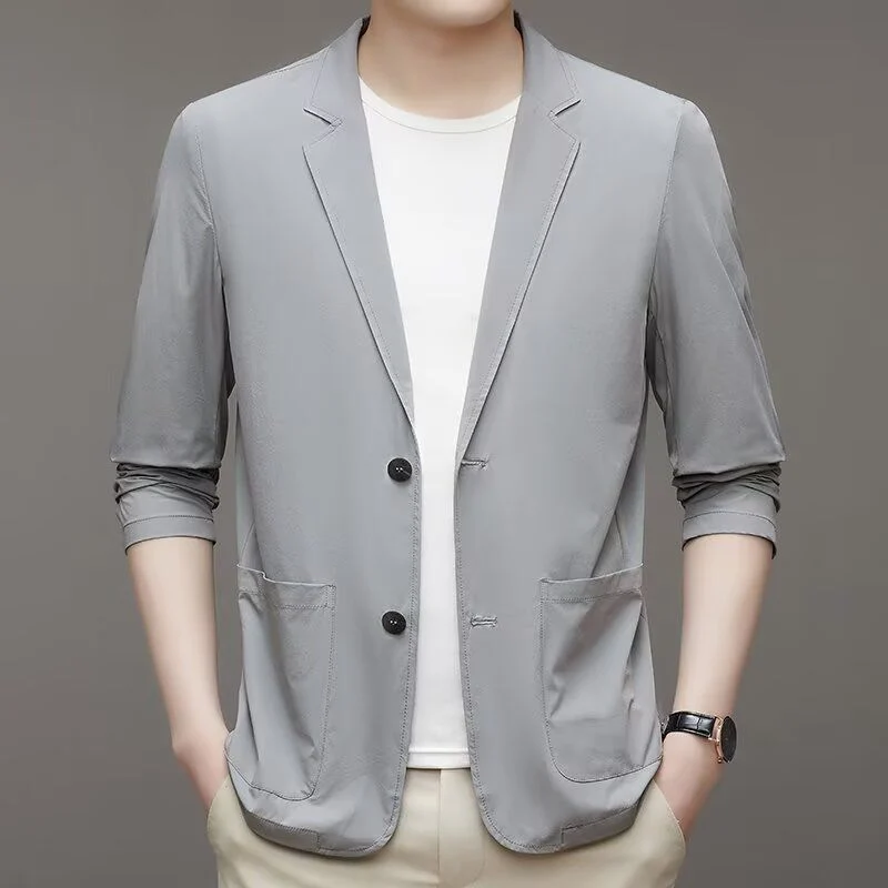 Herren Modischer Blazer mit hohem Kragen Drune