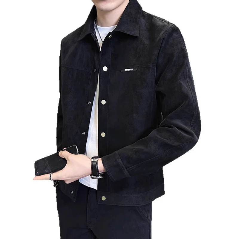 Herren Modische Kunstlederjacke Drune