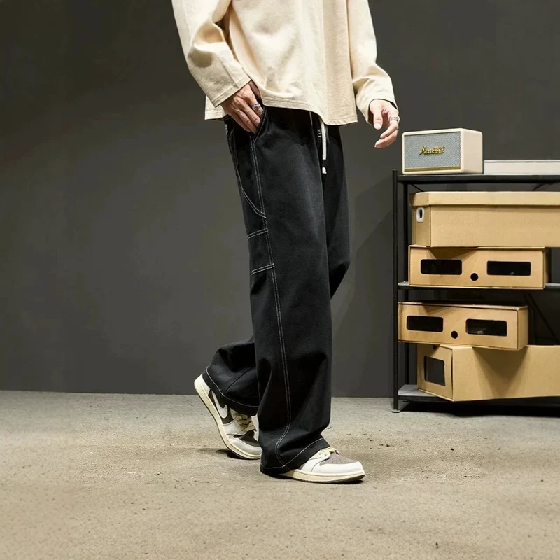 Herren Modische Cargo-Hose mit weiten Beinen Drune