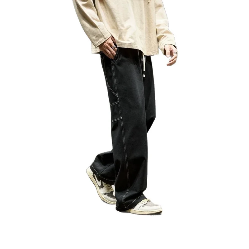 Herren Modische Cargo-Hose mit weiten Beinen Drune