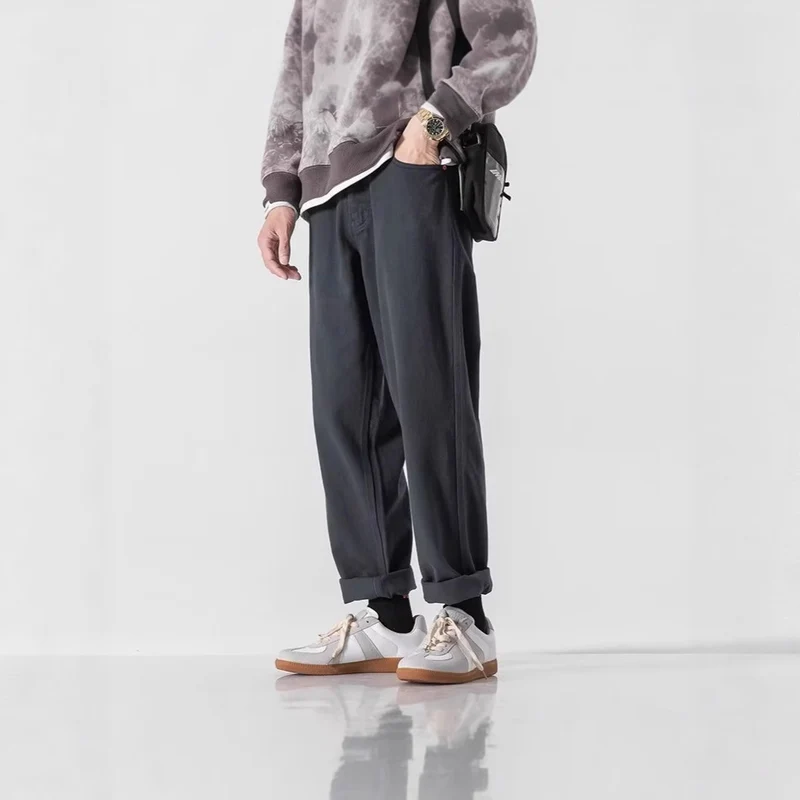 Herren Lässige Weitgeschnittene Chino-Hose Drune