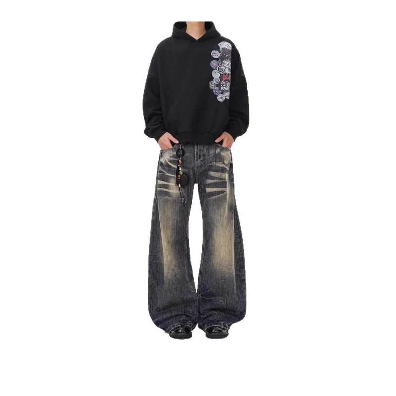 Herren Lässige Ultra-Baggy Jeans Drune