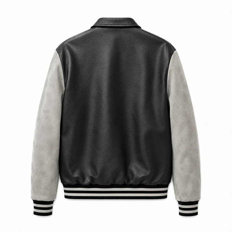 Herren Modische Kunstleder Bomberjacke Drune