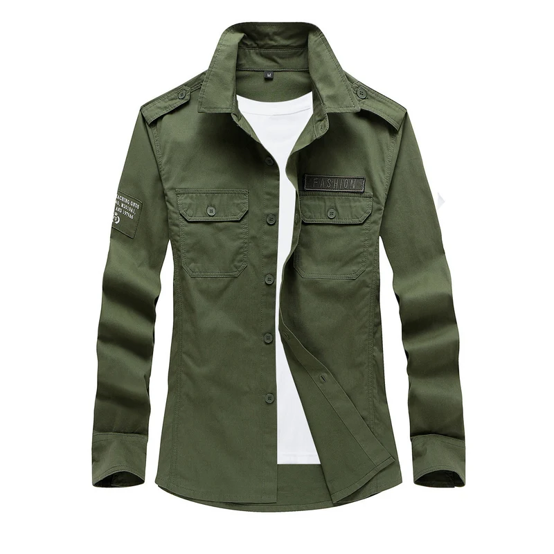 Herren Modische Hemdjacke mit praktischen Taschen Drune
