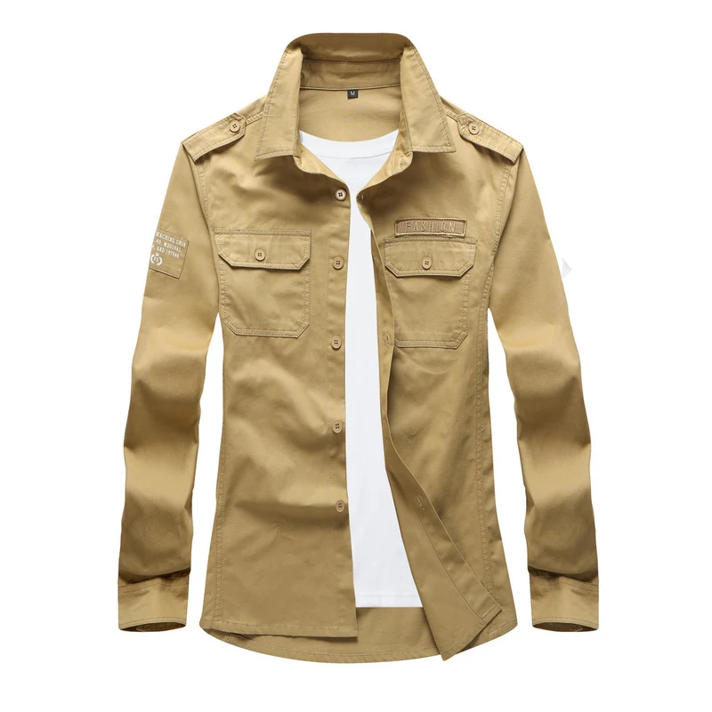 Herren Modische Hemdjacke mit praktischen Taschen Drune