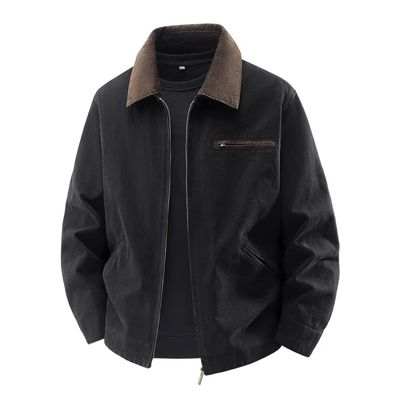 Herren Modische Freizeitjacke mit hoch afgeslotenem Kragen Drune