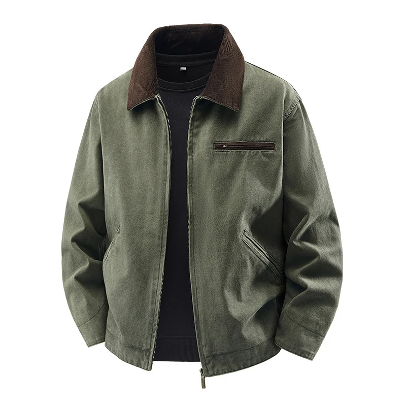 Herren Modische Freizeitjacke mit hoch afgeslotenem Kragen Drune