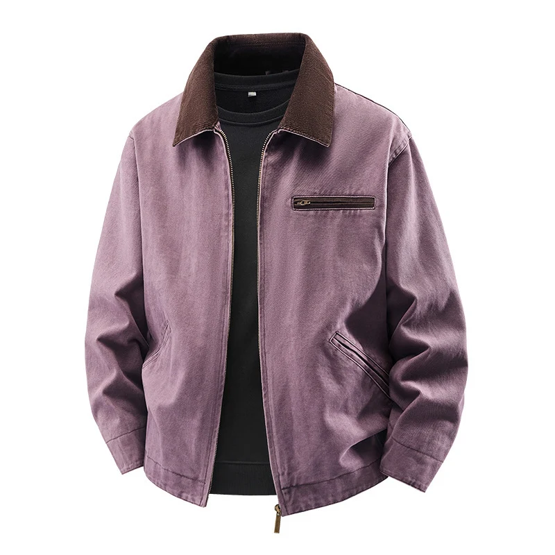 Herren Modische Freizeitjacke mit hoch afgeslotenem Kragen Drune