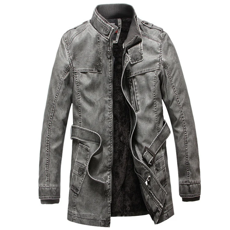 Herren Modische Denimjacke mit Fleecefutter Drune