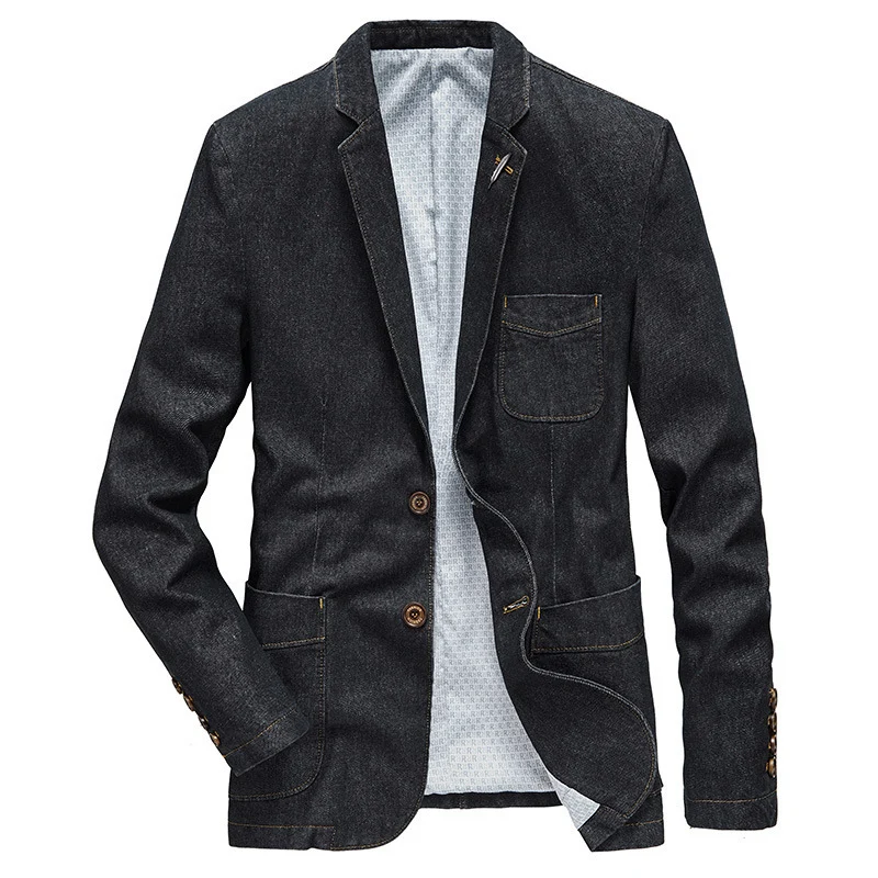 Herren Modische Denim-Blazerjacke Drune