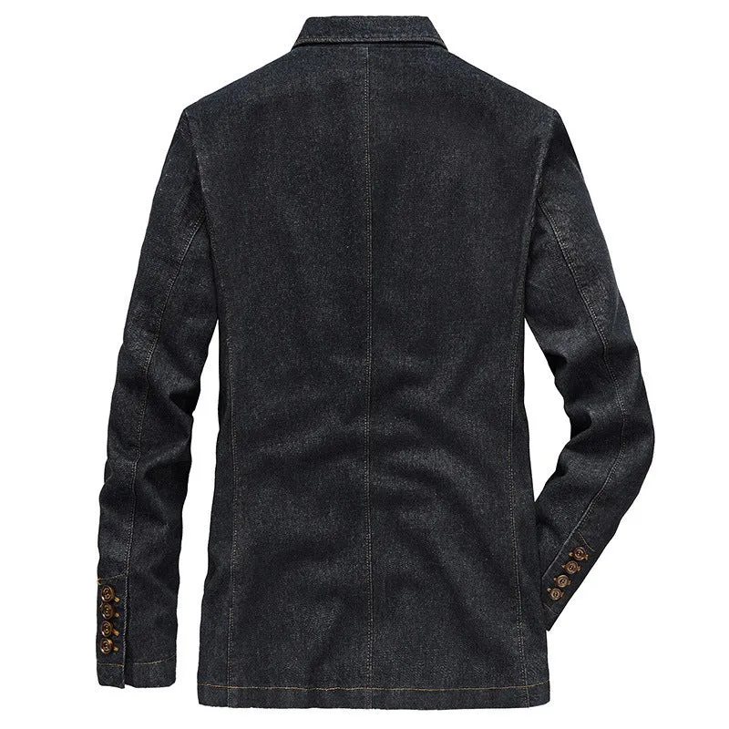 Herren Modische Denim-Blazerjacke Drune