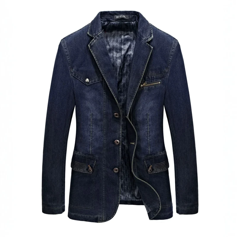 Herren Modische Denim Blazerjacke Drune