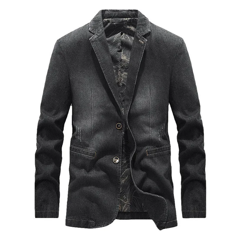 Herren Modische Denim Blazer Drune