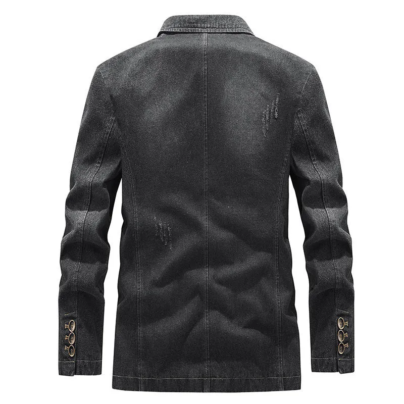 Herren Modische Denim Blazer Drune
