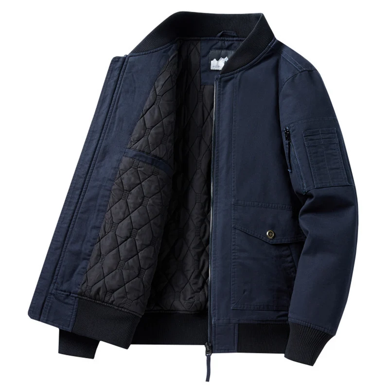 Herren Modische Bomberjacke mit Steppfutter Drune