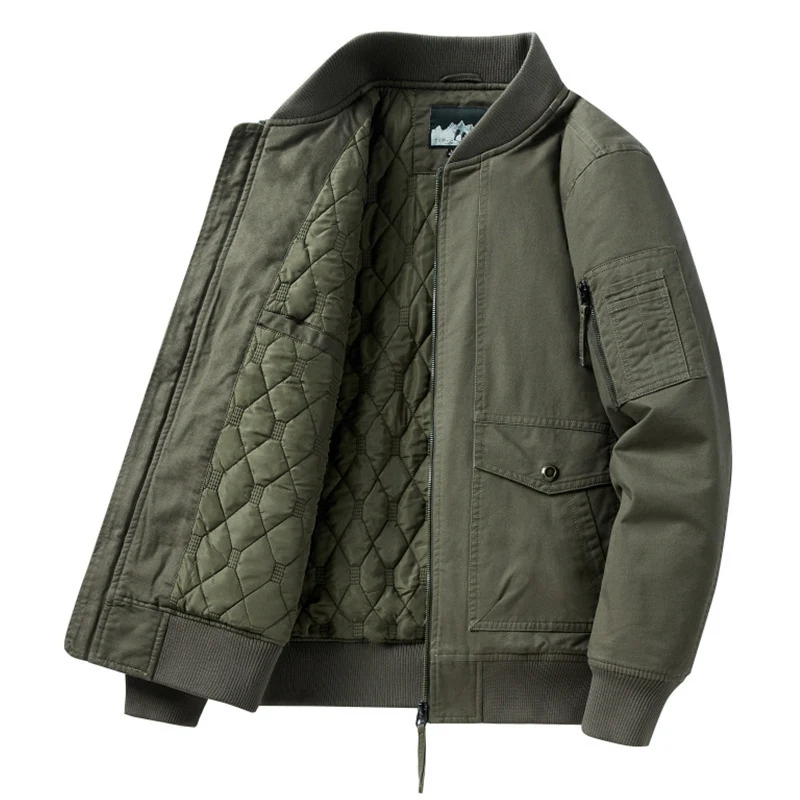 Herren Modische Bomberjacke mit Steppfutter Drune