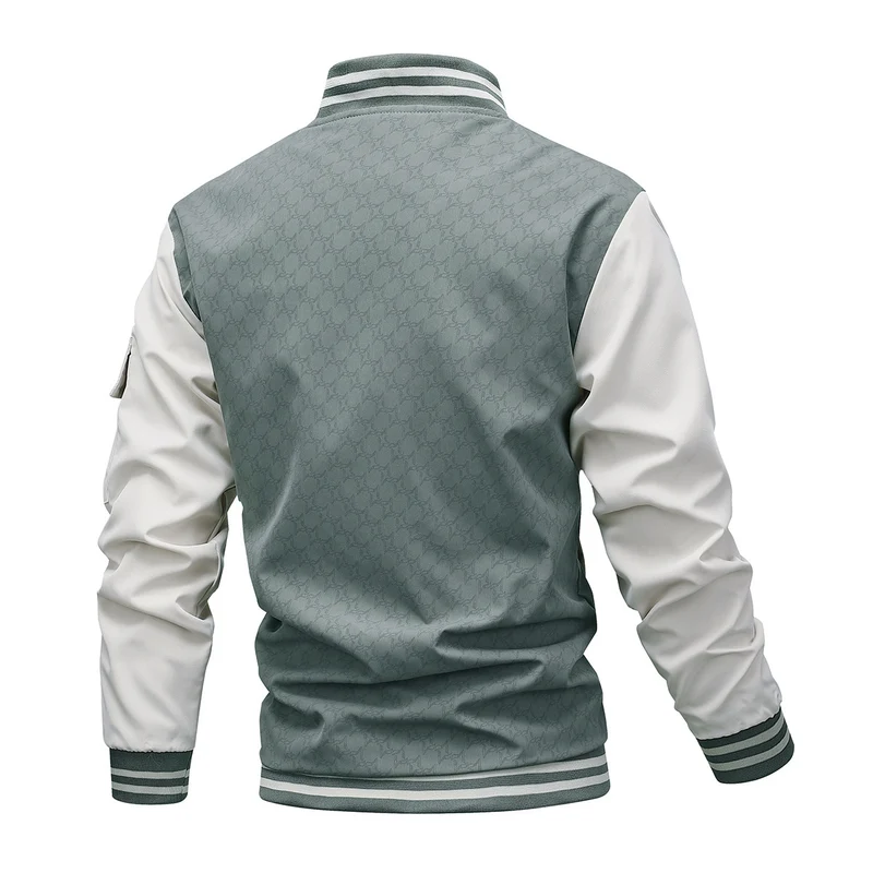 Herren Modische Bomberjacke mit Stehkragen Drune