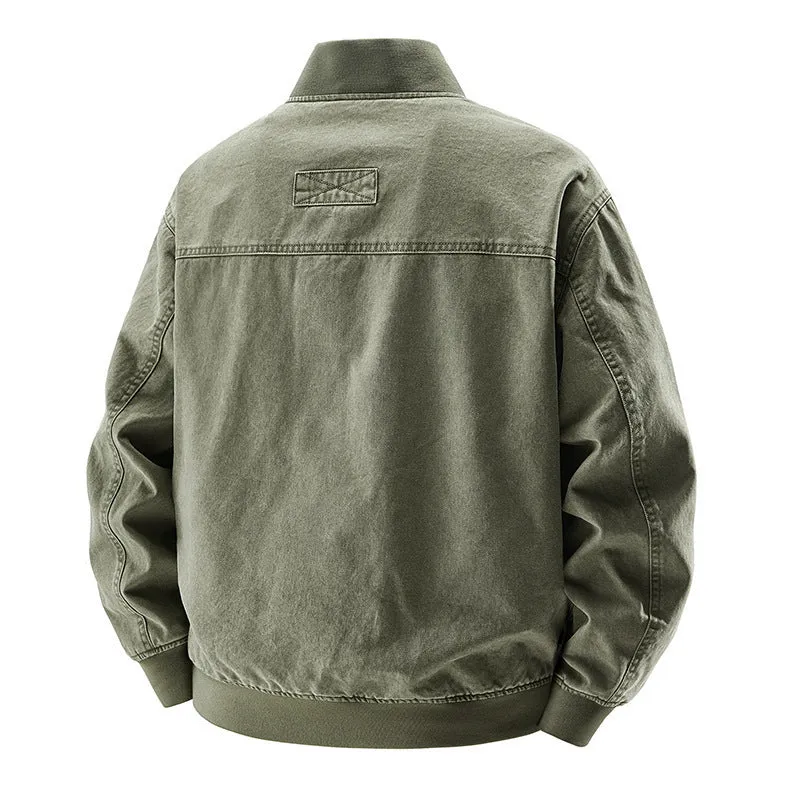 Herren Modische Bomberjacke mit Seitentaschen Drune