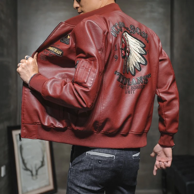 Herren Modische Bomberjacke mit Schulterpatches Drune