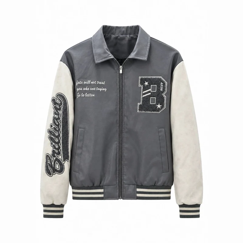Herren Modische Bomberjacke mit Logo-Details Drune