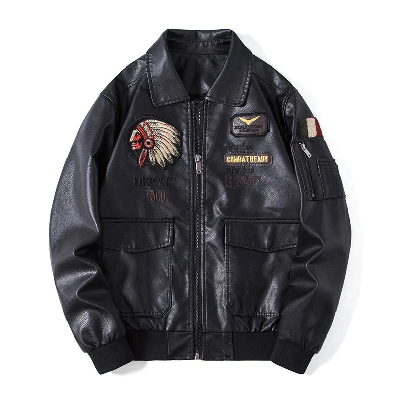 Herren Modische Bomberjacke mit bestickten Details Drune