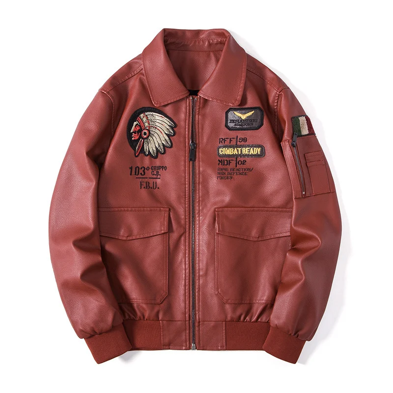 Herren Modische Bomberjacke mit bestickten Details Drune