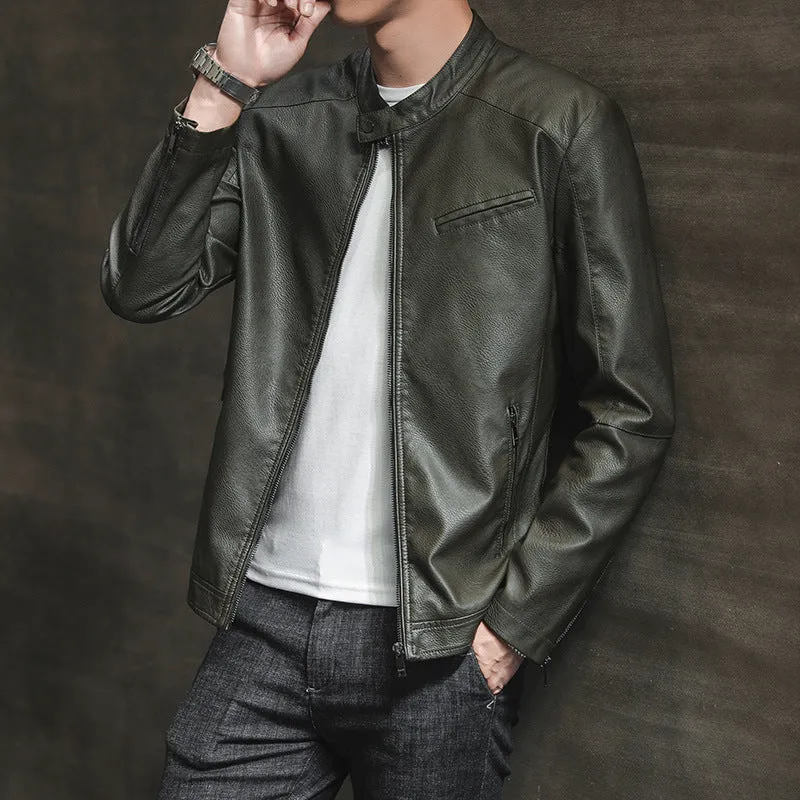 Herren Moderne Kunstlederjacke Drune