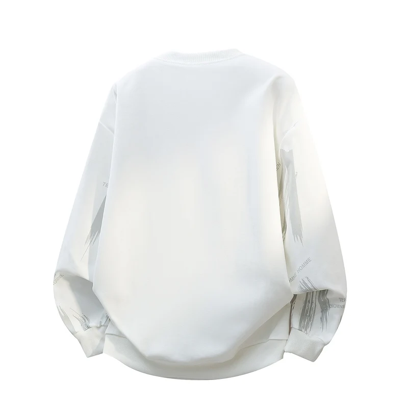 Herren Oversize Rundhals-Sweatshirt mit Pinselprint & elastischen Bündchen Drune