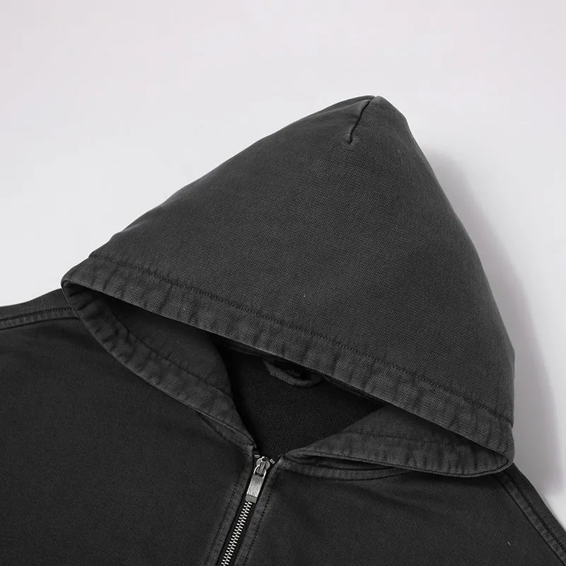 Herren Oversize Kapuzenjacke mit durchgehendem Reißverschluss, fleecegefüttert, Kängurutaschen & gerippten Bündchen Drune