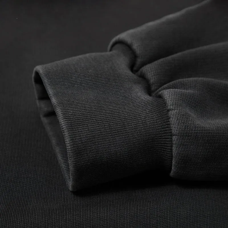 Herren Oversize Kapuzenjacke mit durchgehendem Reißverschluss, fleecegefüttert, Kängurutaschen & gerippten Bündchen Drune