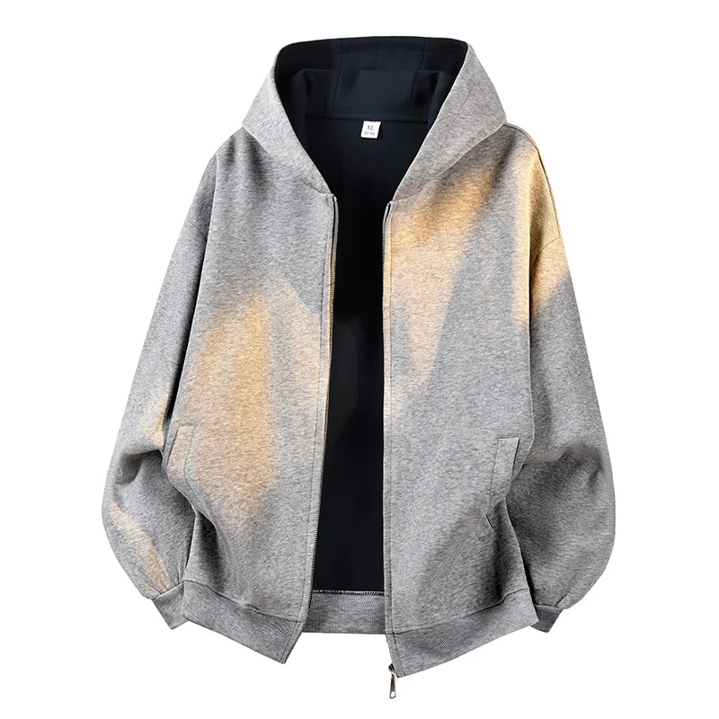 Herren Oversize Kapuzen-Zipjacke Drune